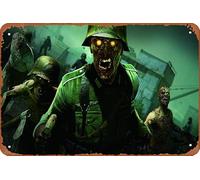 Poster en métal Zombie Army 4 Dead War - Décoration murale rétro vintage 20,3 x 30,5 cm
