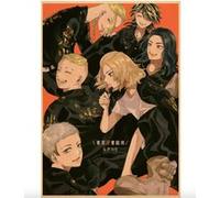 Poster en papier Kraft Vintage Tokyo Revengers Mikey Draken Chifuyu 42x30 cm