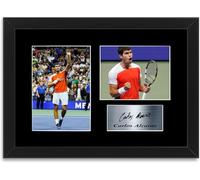 Poster encadré Carlos Alcaraz avec autographe signé joueur de tennis A4