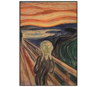 Panorama Poster Encadrée Edvard Munch Le Cri 50x70 cm - Imprimé sur Papier Rigide - Tableau Décoration Murale - Affiche Moderne pour la Maison