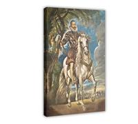 Poster équestre du duc de Lerma Peter Paul Rubens sur toile et décoration murale moderne pour chambre à coucher 40,6 x 61 cm
