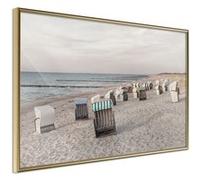 Image encadrée Artgeist Poster et affiche - Baltic Beach Chairs - 30x20 (13148)