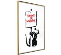 Affiche Murale Encadrée Banksy Because I'm Worthless 40 x 60 cm Or