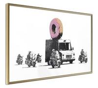 Affiche Murale Encadrée "Banksy Donuts Strawberry" 90 x 60 cm Or