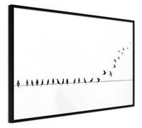 Affiche Murale Encadrée ""Birds on a Wire"" 60 x 40 cm Noir