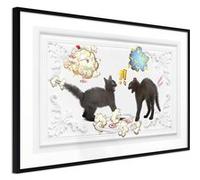 Poster et affiche - Cat Fight - 60x40 Artgeist (16290) NOIR