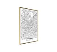 Poster et affiche - City map: Brussels - 40x60 Artgeist (16796)