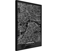Image encadrée Artgeist Poster et affiche - City Map: London (Dark) - 40x60 (16962)