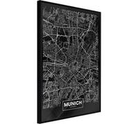 Poster et affiche - City Map: Munich (Dark) - 40x60 Artgeist (17016) NOIR
