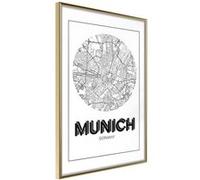 Poster et affiche - City Map: Munich (Round) - 40x60 Artgeist (17036) G