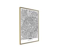 Image encadrée Artgeist Poster et affiche - City Map: Paris - 40x60 (17072)