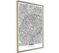 Image encadrée Artgeist Poster et affiche - City Map: Paris - 40x60 (17072)