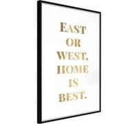 Image encadrée Artgeist Poster et affiche - Home Is Best (Gold) - 40x60 (23838)