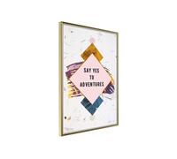 Affiche Murale Encadrée "Time for Adventure" 40 x 60 cm Or