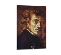 Poster Eugène Delacroix - Portrait de Chopin - Impression sur toile - Idée photo à suspendre - 60 x 90 cm