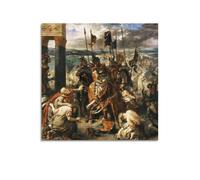 Poster Eugène Delacroix « The Entry of The Crusaders In Constantinople » - Impression sur toile à suspendre - Idée de décoration d'intérieur - 30 x 30 cm