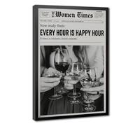 Poster « Every Hour Is Happy Hour » (2) - Impression sur toile - Décoration de chambre à coucher, bureau, chambre - Cadeau - 30,5 x 45,7 cm (L x l)