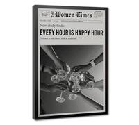 Poster « Every Hour Is Happy Hour » sur toile - Décoration murale pour salon, chambre à coucher - 50,8 x 76,2 cm (L x l)