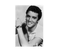 Poster exclusif sur toile représentant Elvis de Presley King Of Rock - Poster vintage - Décoration murale pour salon, chambre à coucher - 30 x 45 cm