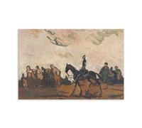 Poster expressionniste de réfugiés de 1945 par Cyprián Majerník - Art mural avec cheval et groupe de personnes - Impression sur toile - Décoration d'intérieur moderne - Idée cadeau - Sans cadre - 60 x