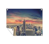 Poster exterieur New York - Manhattan - Empire State Building Decoration murale 120x90 cm Résistant aux intempéries/soleil