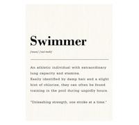 poster For The Swimmer Who Has Everything - Humorous Swimming Definition Canvas Wall Art, Perfect Triathlete Gift, Bathroom Pool House Decor (Unframed,12x18inch(30x45cm))
