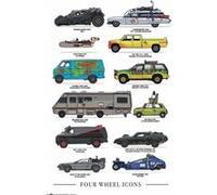 Poster Four Wheels Icons
