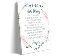 poster Framed Hail Mary Prayer Print, Catholic Religious Artwork, Classic Sacred Image for Prayer Room, Bedroom, Church, Christian Home Decor(Framed,08x12inch(20x30cm))