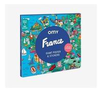 Poster géant - 100x70cm - FRANCE couleur + 100 stickers pour le décorer - Fabriqué en France Multicolore G