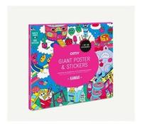 Poster géant - 100x70cm - KAWAII Japonais couleur + 100 stickers pour le décorer - Fabriqué en France Multicolore G