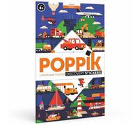 Poppik DIS012 Discovery Sticker Vroom Véhicules à partir de 4 Ans Kit d'affiches éducatives Amusant