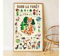 Poster géant 60 stickers forêt multi-coloured TU