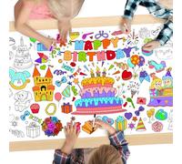 Poster géant à colorier de dinosaures pour enfants - 80 x 183 cm - Pour décoration de fête d'anniversaire, décoration murale de salle de classe, événements scolaires, nappe pour fêtes scolaires