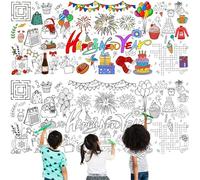 Poster géant à colorier de Thanksgiving, 76,2 x 183 cm, bannière de coloriage en papier pour jeux, activités essentielles, cadeaux pour enfants, idéal pour les décorations de fête et les jeux d'Action