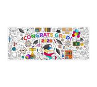 Poster géant à colorier pour la fête de remise des diplômes - Affiche à dessiner pour le diplôme de l'année 2026 76 x 183 cm | Grande nappe à colorier | Pour la salle de classe école maternelle pour