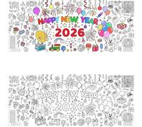 Poster géant à colorier pour Thanksgiving, 76 x 183 cm, papier d'activités de Thanksgiving pour décoration murale, nappe de fête sur le thème de l'automne et bannière d'art à faire soi-même pour