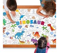 Poster géant à colorier sur le thème des dinosaures pour enfants, 76,2 x 183 cm, grande affiche de coloriage sur le thème des dinosaures, jeux d'activités à colorier pour enfants, école, salle de