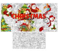 Poster géant de Noël à colorier pour adultes et enfants - Grande nappe de coloriage mandala - Grande nappe de coloriage - Cadeau de Noël joyeux Noël - Pour la maison, la salle de classe, l'école, les