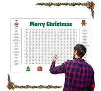 Poster géant de recherche de mots de Noël - Art mural géant 80 × 50 cm, recherche de mots de la taille de l'affiche, poster géant d'activité pour les familles, Noël, mariage, Thanksgiving