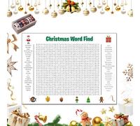 Poster géant de recherche de mots de Thanksgiving - 91,4 x 61 cm - Jeu de recherche de mots pour les familles - Grand Scrabble de vacances pour Thanksgiving et fêtes de Noël - Jeu interactif amusant
