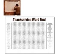 Poster géant de recherche de mots de Thanksgiving et de Noël, 91,4 x 61 cm, jeu mural pour salles de classe, taille de l'affiche, 50 mots amusants pour trouver une décoration de puzzle, affiches