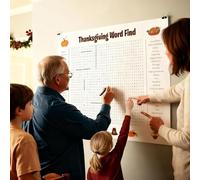 Poster géant de recherche de mots de Thanksgiving et de Noël, jeu mural géant 80 x 50,8 cm, recherche de mots, activité géante de Noël pour les familles (Thanksgiving)