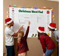 Poster géant de recherche de mots de Thanksgiving et de Noël, jeu mural géant 80 x 50,8 cm, recherche de mots, activité de Thanksgiving géante pour les familles (Noël)