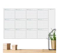 Poster géant laminé - Grand calendrier mural | Planificateur annuel 2025 effaçable à sec | Planificateur mural réutilisable | Calendrier familial | Organisateur d'objectifs et de tâches pour votre