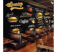 Poster Geant Mural Fast-Food Burger Pizza Autocollant Mural Pour Salon Chambre À Coucher Couloir Moderne Espace Visuel De Paysage Naturel Murale 350X256cm