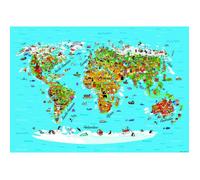 Poster géant XXL - Carte du Monde - 360x270 cm - Multicolore - Décoration murale enfant