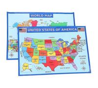 Poster géographique éducatif des États-Unis et du monde entier pour la t la maison