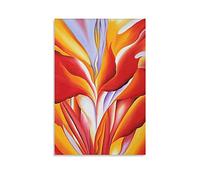 Poster Georgia Okeeffe Red Canna Décoration murale à suspendre pour chambre à coucher, peinture esthétique, 30 x 45 cm