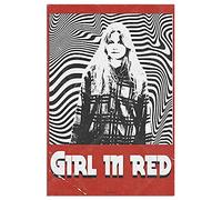 Poster « Girl In Red » - Décoration murale sur toile - Pour salon, chambre à coucher, salle à manger, dortoir, ferme - Sans cadre - 30,5 x 45,7 cm