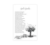Poster God's Garden - Poème funéraire - Cadeau de condoléances - Cadeau commémoratif de la mort - Poster d'art sur toile et art mural - Impression moderne de famille Bedro
